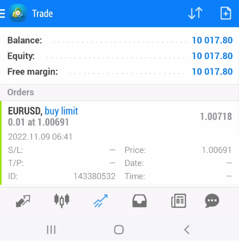 11_pending trade open on the Android app for MT4