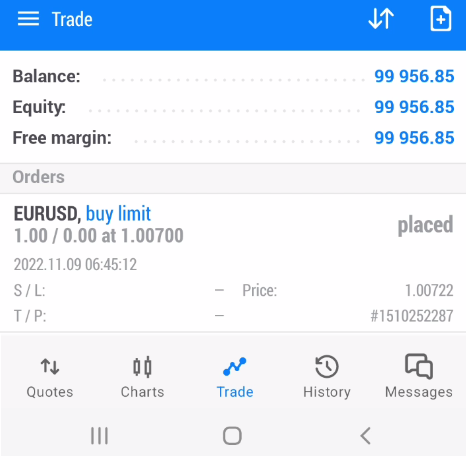 11_pending trade open on the Android app for MT5