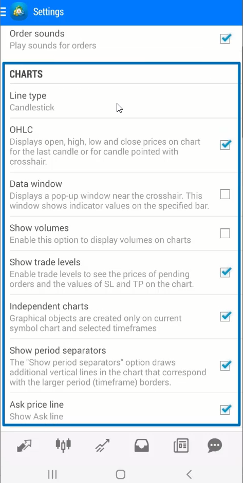 33_Use chart settings in MT4 mobile
