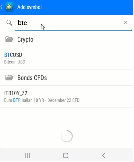 6_Add BTC symbol in the Quotes menu in MT4 mobile