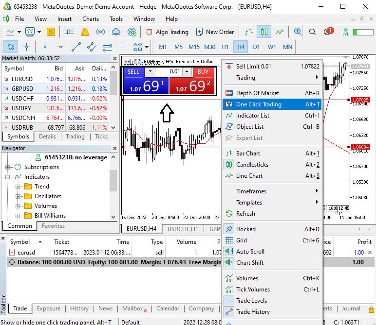 22_OneClick Trading in MT5