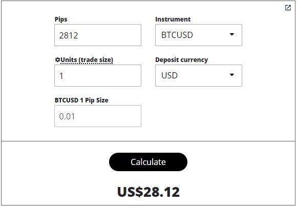 BTCUSD pip value example calculator_1